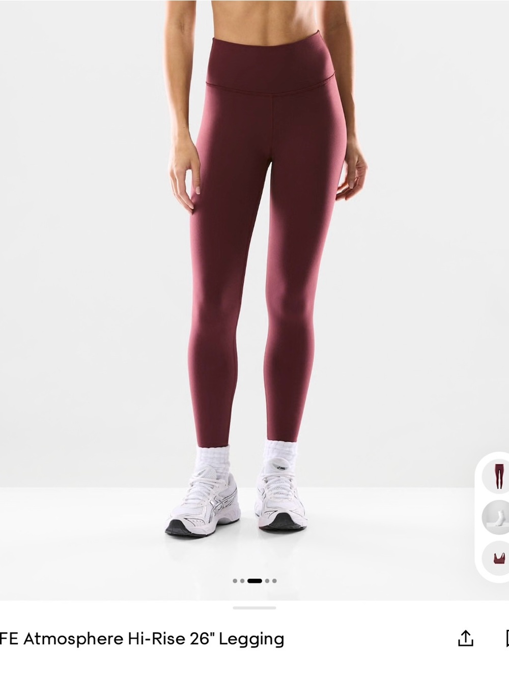 High-Rise Burgundy Active Leggings - Women